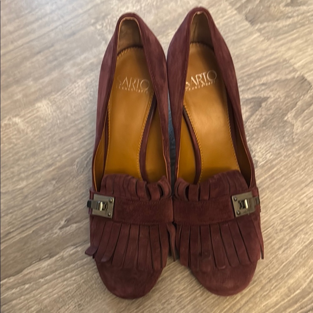 Women's Burgundy Suede Loafers